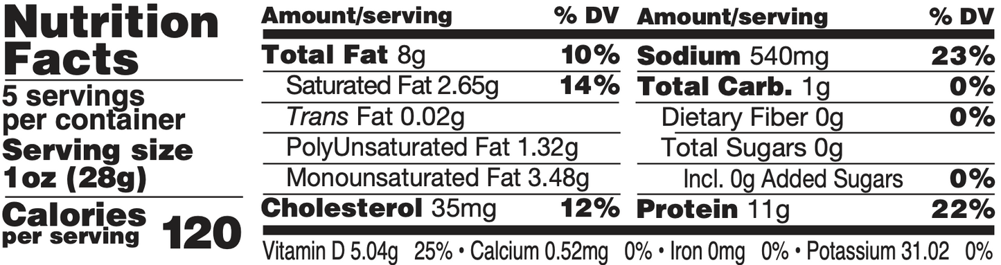 One Wild Fennel - Nutrition Facts