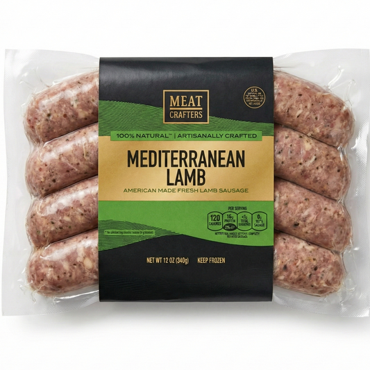Mediterranean Lamb Sausage Links: Seasoned, Artisanal