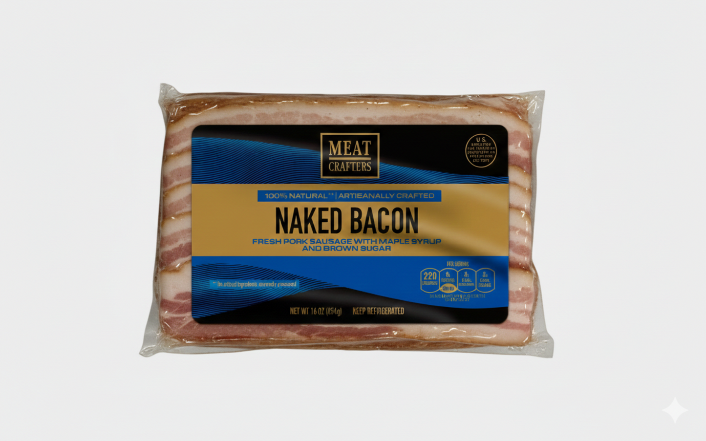 Smoked Naked Bacon: Duroc Pork, Maple-Cured, Thick-Cut