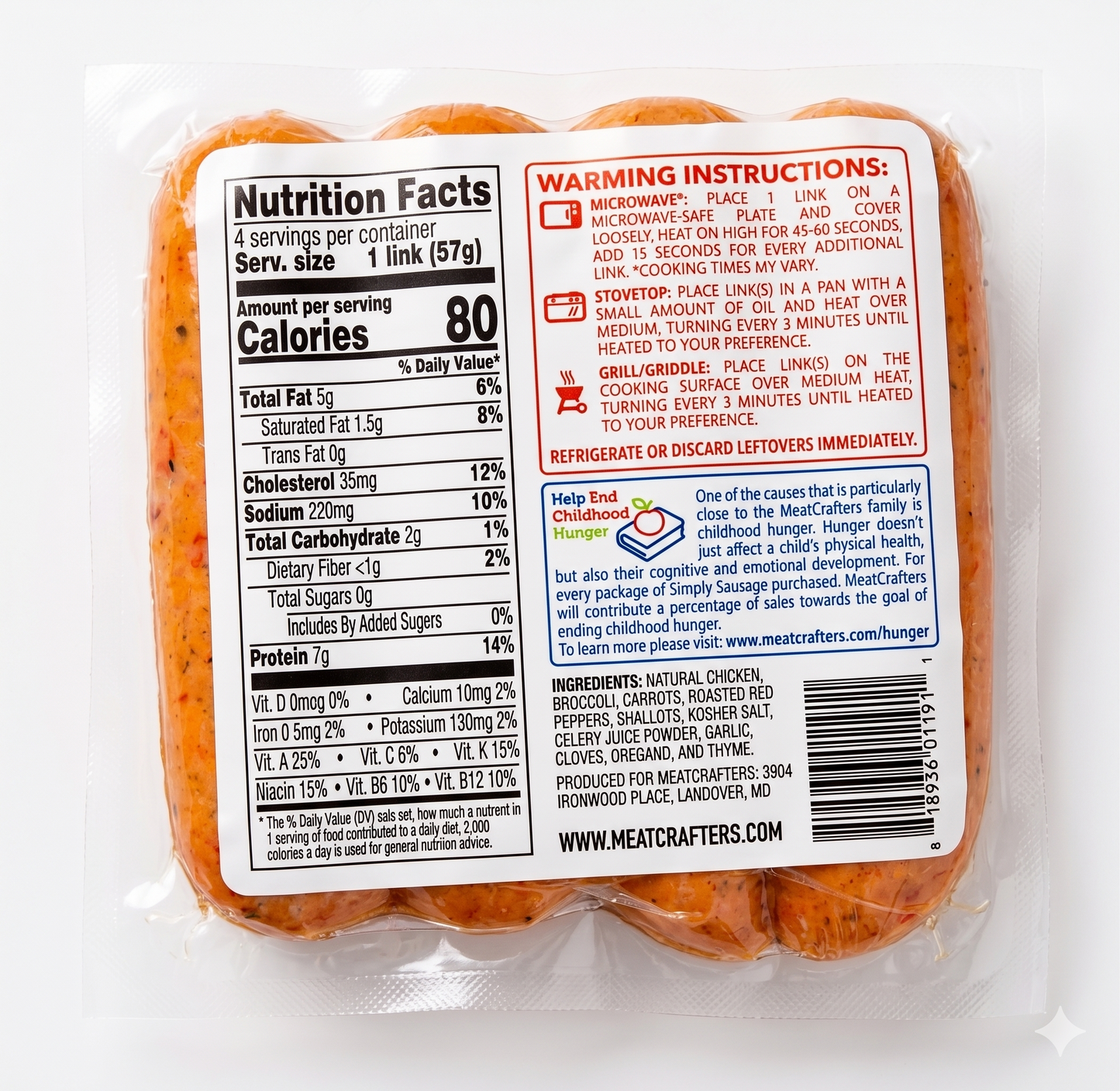 Simply Sausage™ with Vegetables: Chicken, Apples & Spinach
