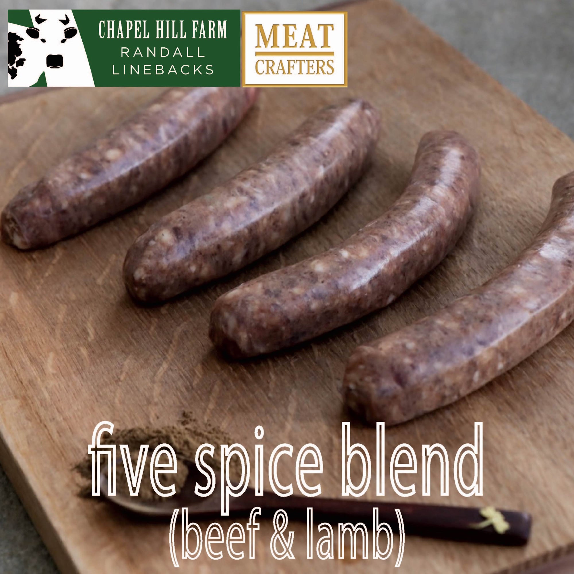 Randall Lineback Beef Sausages: Five Spice