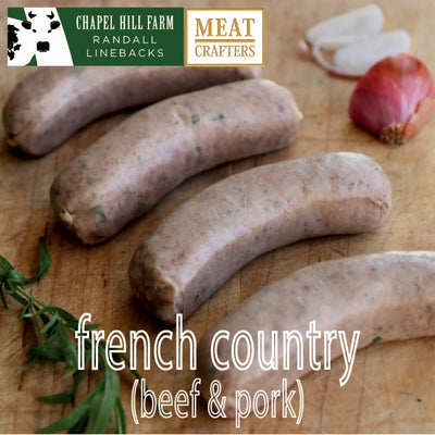 Randall Lineback Beef Sausages: French Country