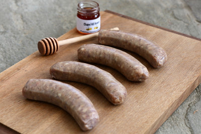 Randall Lineback Beef Sausages: Honey Habanero