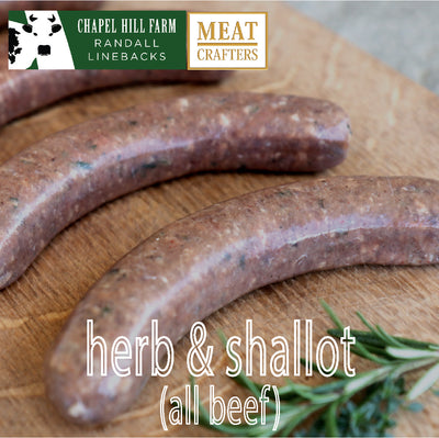 Randall Lineback Beef Sausages: Herb and Shallot