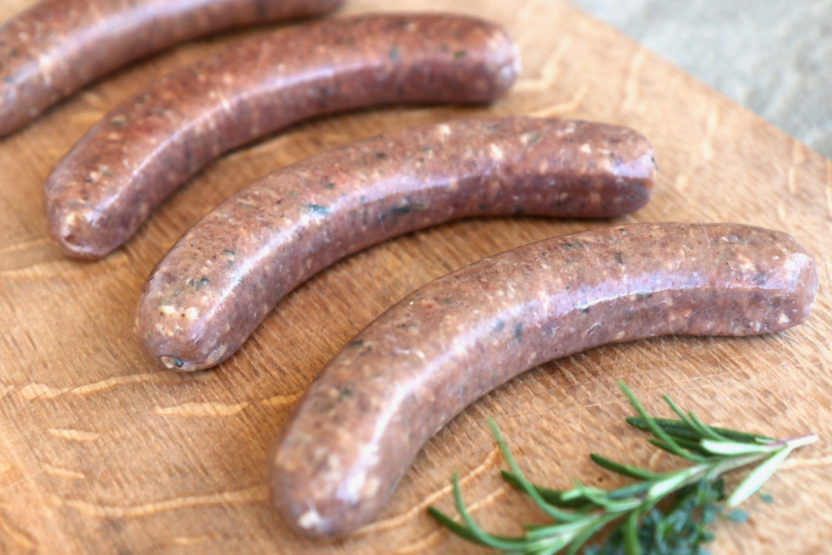 Randall Lineback Beef Sausages: Herb and Shallot