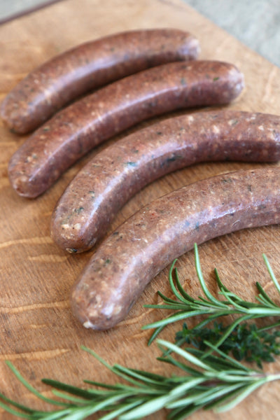 Randall Lineback Beef Sausages: Herb and Shallot